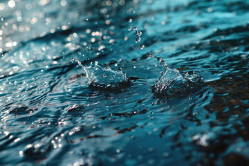 A water texture with drops and splashes