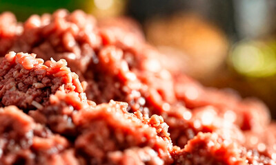 minced meat close-up. Selective focus.