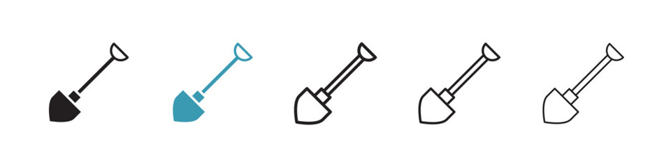 Excavation Tool Vector Icon Set. Soil Engagement vector symbol for UI design.