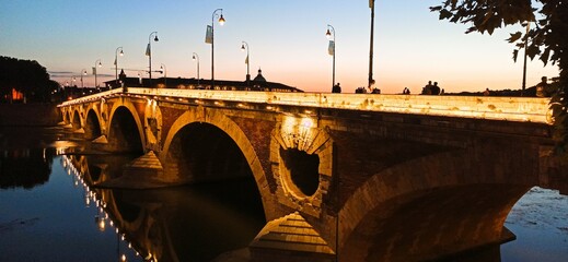 A delightful sunset in Toulouse on the shores of Garonna