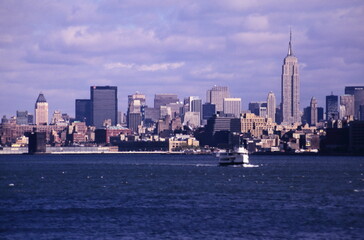 New York City skyline with Empire State Building during early 1990s
