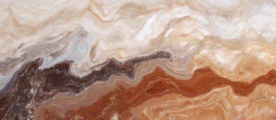 This close-up view showcases the intricate details and various colors present on a natural marble surface. Each swirl and vein adds depth and character to the texture of the marble. - obrazy, fototapety, plakaty