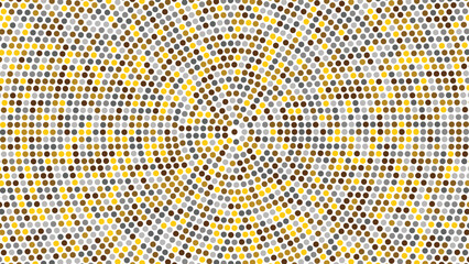 Gleaming Silver, Gold Halftone Dot Texture. Abstract Glowing Dotted Background.
