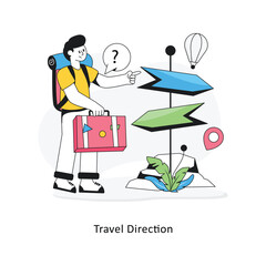 Travel Direction  Flat Style Design Vector illustration. Stock illustration