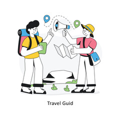 Travel Guide  Flat Style Design Vector illustration. Stock illustration