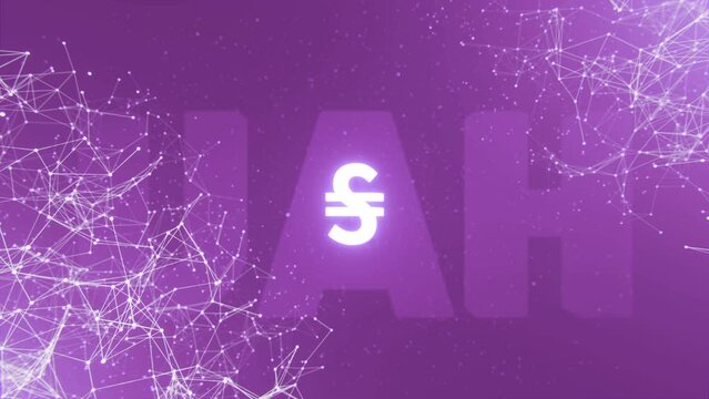 UAH Ukrainian hryvnia currency background. Plexus of lines and uah symbols