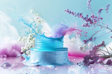 Face Smart skin care cream. Skincare beauty cosmetic products: lip balm, Divine lotion, moisturiser, anti aging skincare Brush oil, eye gel, Supple serum and Skin restoration treatment jar pot
