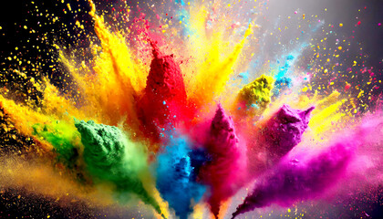 Holi Colour Festival, Farben Explosion  - obrazy, fototapety, plakaty