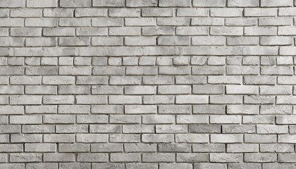 simple grungy white brick wall with light gray shades pattern surface texture background in wide panorama banner format