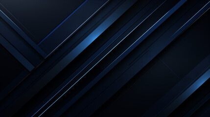 Dark blue grunge stripes abstract banner design. Geometric tech background. Vector illustration - obrazy, fototapety, plakaty