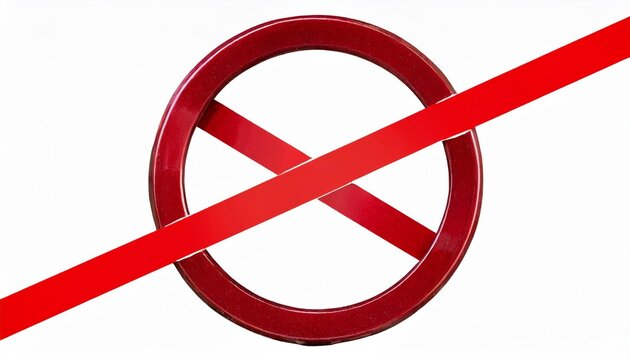 forbidden prohibited circle with crossed red line in the middle sign symbol simple image on white transparent background vector illustration