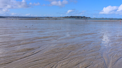 Beach of Lancieux, France during low tide