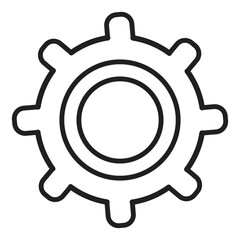 Setting, gear icon in trendy outline style design. Vector graphic illustration. Editable vector stroke. EPS 10.