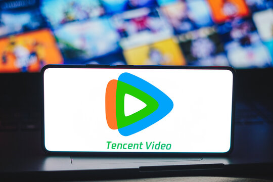 March 1, 2024, Brazil. In this photo illustration, the Tencent Video logo is displayed on a smartphone screen.