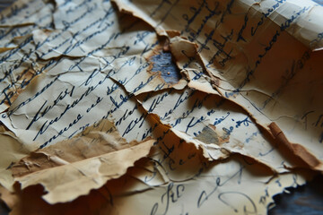 A paper texture with torn edges and writing