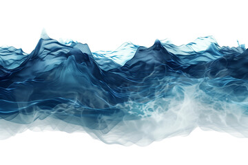 Dynamic Dark Blue Ocean Wave Simulation on White Background
 - obrazy, fototapety, plakaty