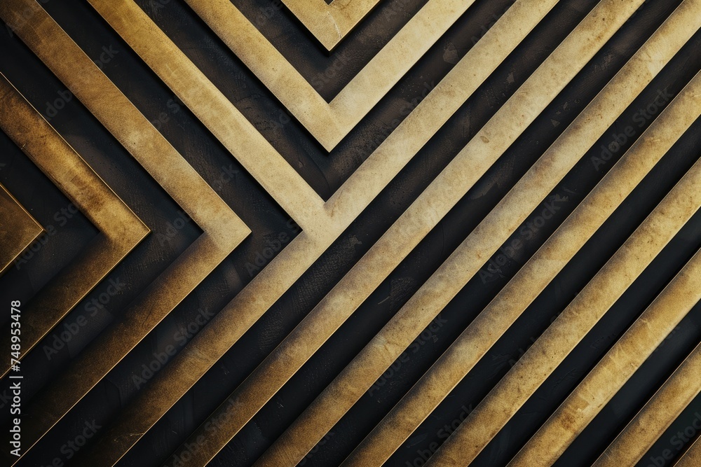 Poster artistic close-up of black and golden patterns - an artistic close-up of intricate patterns with a l
