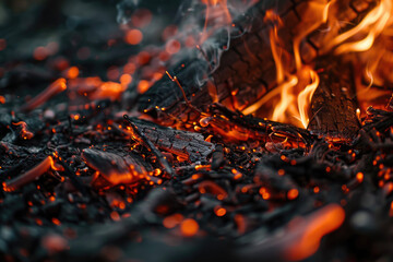 A fire texture with smoke and embers