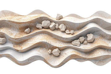 Abstract Sand Waves and Pebbles Art Installation
