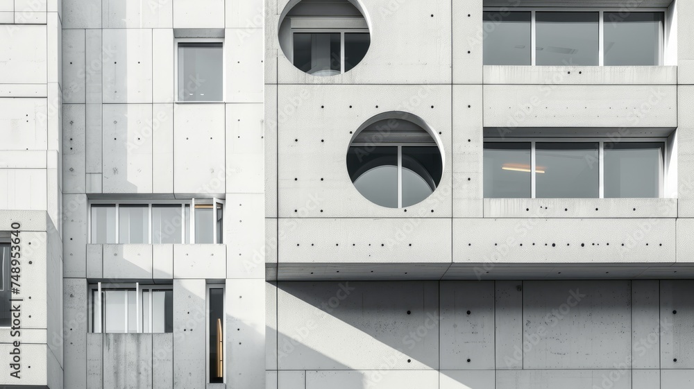 Poster modern architectural of concrete buildings - this image captures the minimalistic beauty of a modern