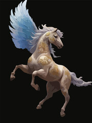 Obraz na płótnie Canvas Pegasus in celestial flight union Astral travel gem