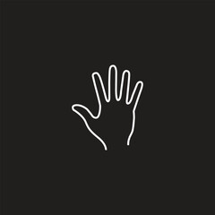 Fototapeta premium Human palm hand vector silhouette