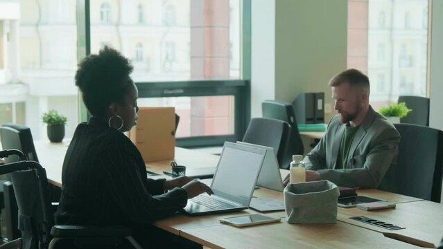 Multi-ethnic colleagues working together at office