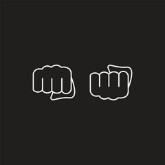 Obraz premium Fist punch continuous line drawing. Hand punching illustration. Continuous line art drawing of fist punching.