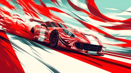 Papier Peint photo Lavable Voitures de dessin animé Car racing background
