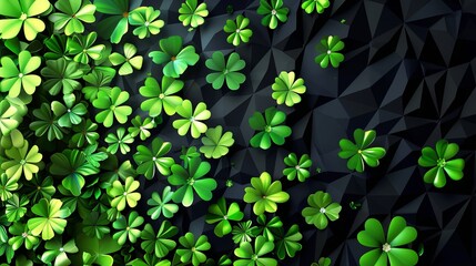 low poly, black, saint patricks day wall paper. Simple, gradients