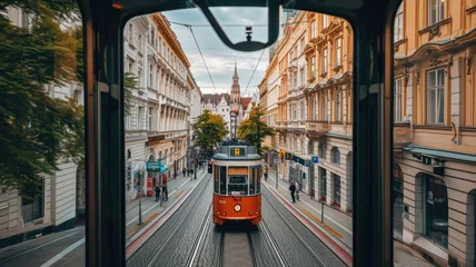 Foto op Canvas scenic beauty of Vienna through the tram window © Anna