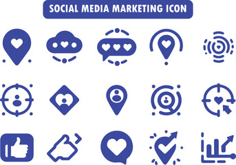 a simplified set of icons for social media marketing engagement insights.