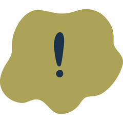 Cute colorful hand drawn mark of exclamation point in checkbox in the shape of abstract blob. Exclamation point as important sign for weekly planner, notebook, bullet journal. Diary note element