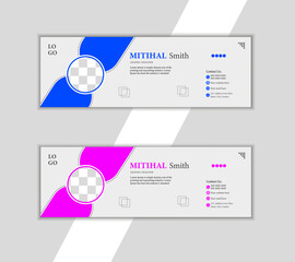 Corporate email signature design template vector, use for your business grow 