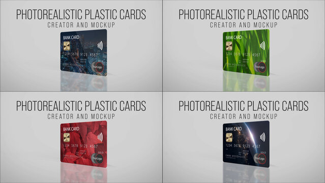 Photorealistic Plastic Cards Design Creator and Mockup