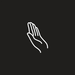 Hand in line art style. pray hands different gestures vector illustration