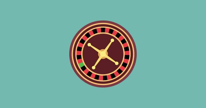 Vector illustration of casino roulette icon, casino roulette animation, jackpot, win.
