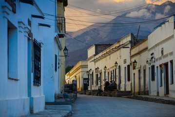Dramatic twilight in the small and historic town of Cachi, Valles Calchaquíes, Salta province,...