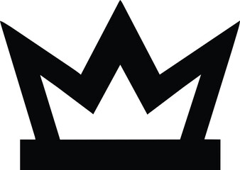 Crown logo black and white silhouette vector design.