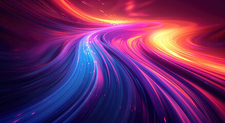 Abstract colorful wavy road background landscape wallpaper design, dynamic color lines