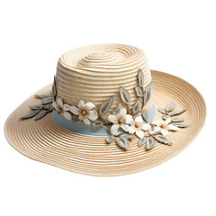 PSD straw hat from past on a transparent background