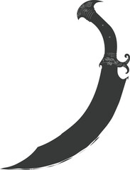 Silhouette unique ancient dagger weapon black color only - obrazy, fototapety, plakaty