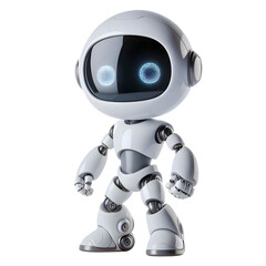 White cute robot in standing posture