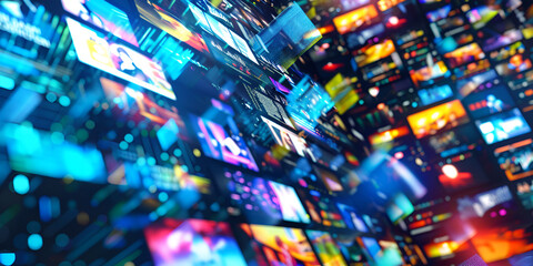 Large collection of modern multimedia equipment showing futuristic technology variation generated by artificial intelligence