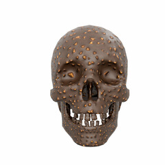 Human skull made of chocolate, bone chocolate