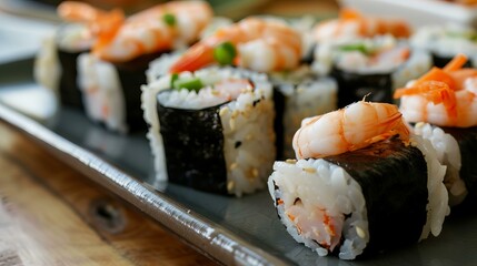 Shrimp sushi rolls 
