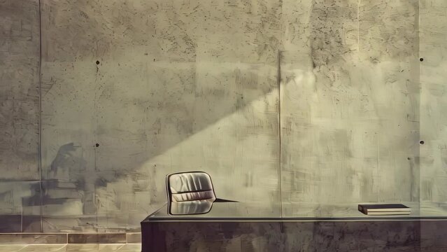 Modern office interior with furniture and concrete wall. Workplace concept. Mock up