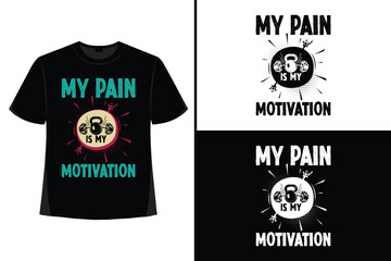Gym motivational quote with grunge effect and barbell t-shirt design. Workout, inspirational, Poster, Vector design for gym textile,  t-shirt, cover, banner, cards cases