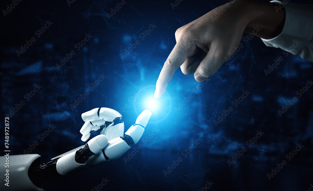 Poster xai 3d rendering artificial intelligence ai research of robot and cyborg development for future of p