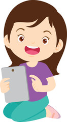 child use gadget Mobile and laptop